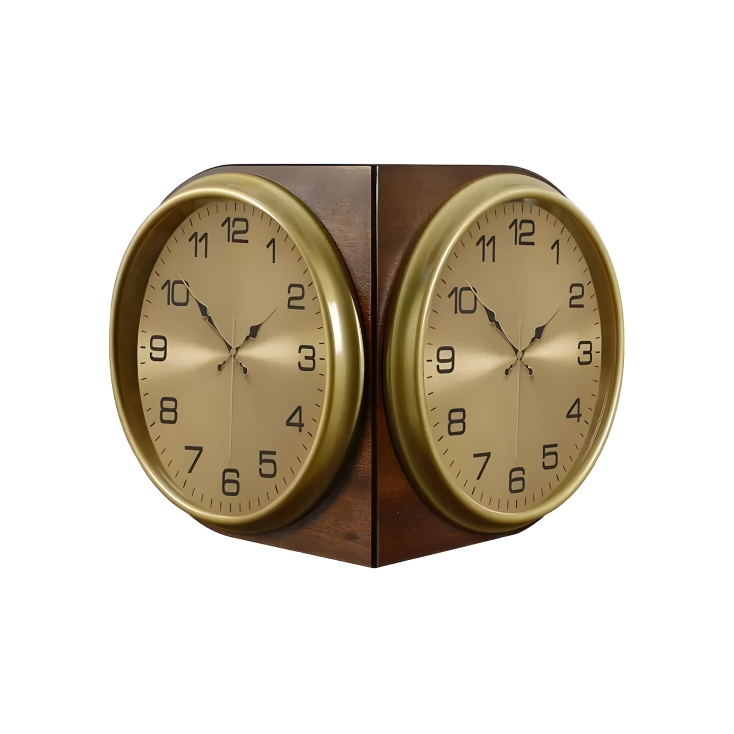 Outside corner solid wood wall clock, move-in gift, wedding gift.
