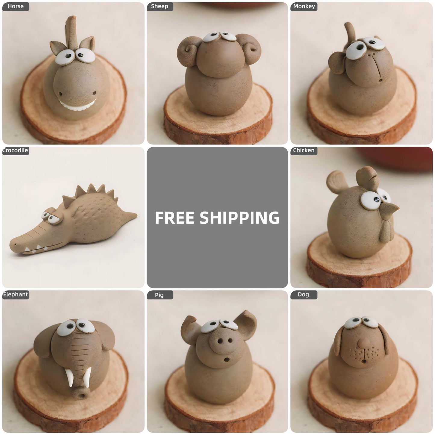 Zodiac tea pets, tea gifts, ceramic decorations, clay tea pets.