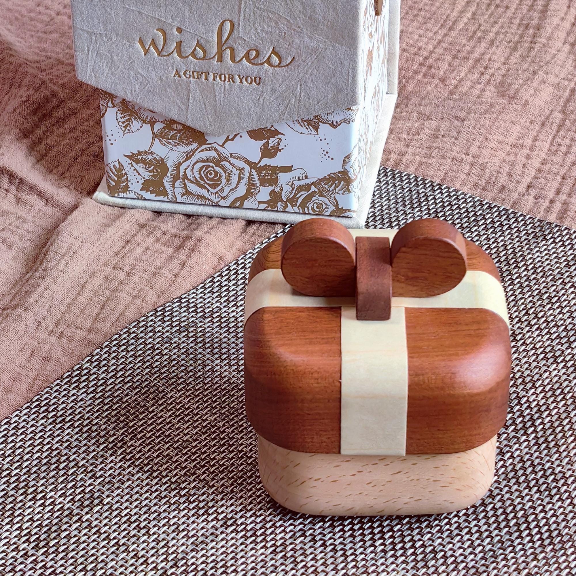 Proposal ring box, wooden ring box, jewelry gift box, engagement gift.