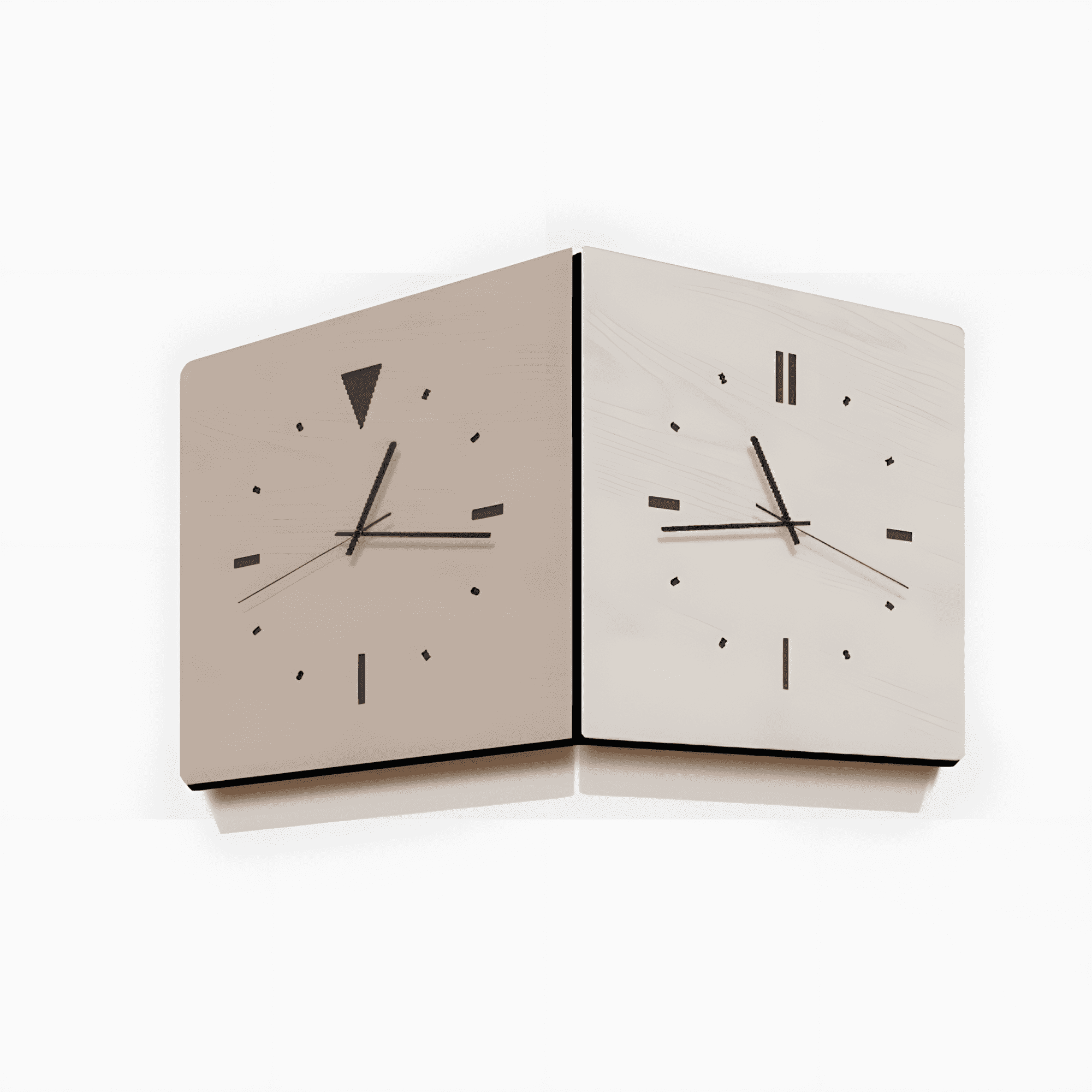 Reversible outside corner wall clock - simple and stylish style.