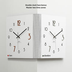 Ultra-thin corner double-sided clock, master two time zones
