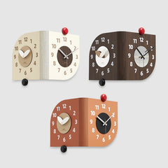 Minimalist double-sided outside corner wall clock