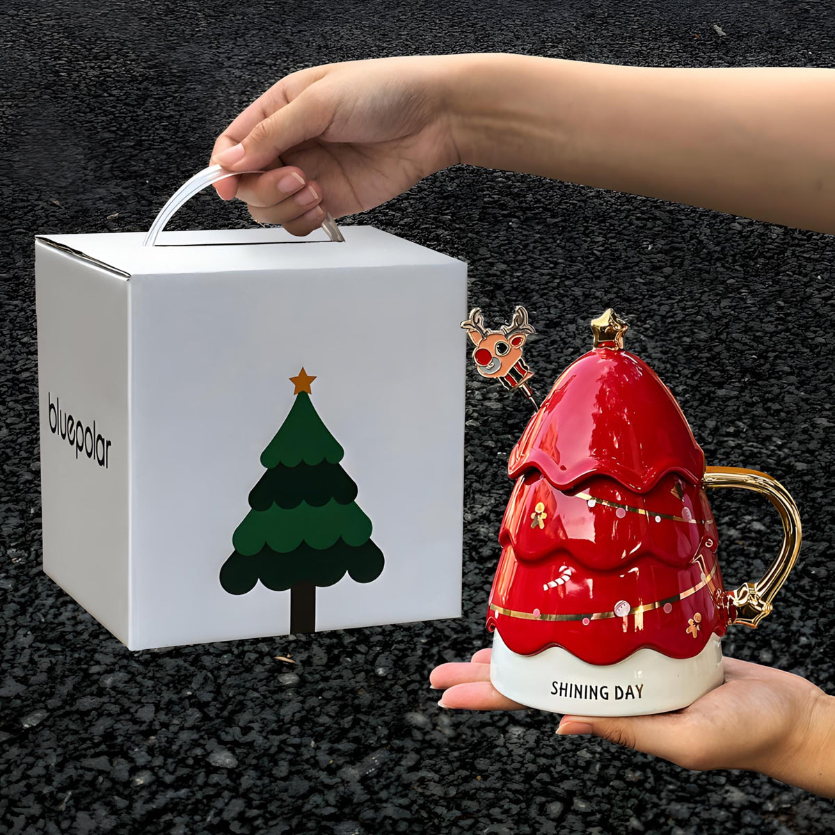 Christmas tree mug set-Christmas gift ideas-send premium gift box