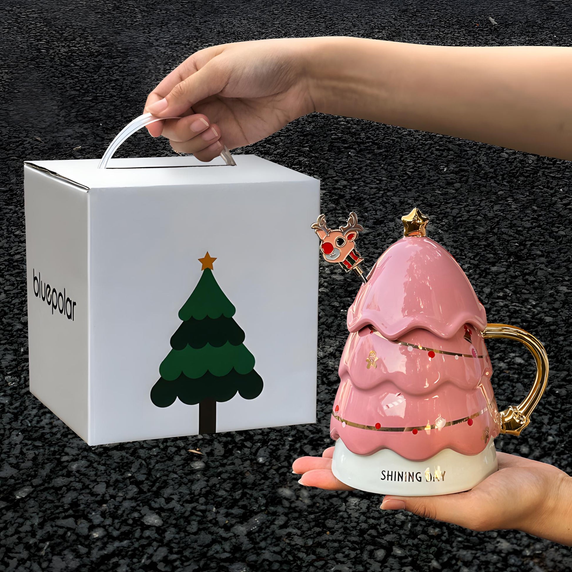 Christmas tree mug set-Christmas gift ideas-send premium gift box