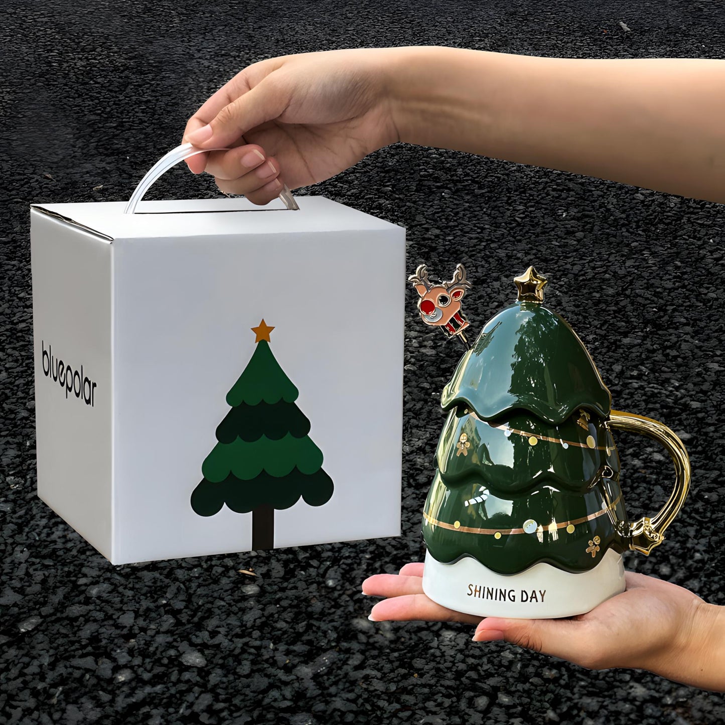 Christmas tree mug set-Christmas gift ideas-send premium gift box