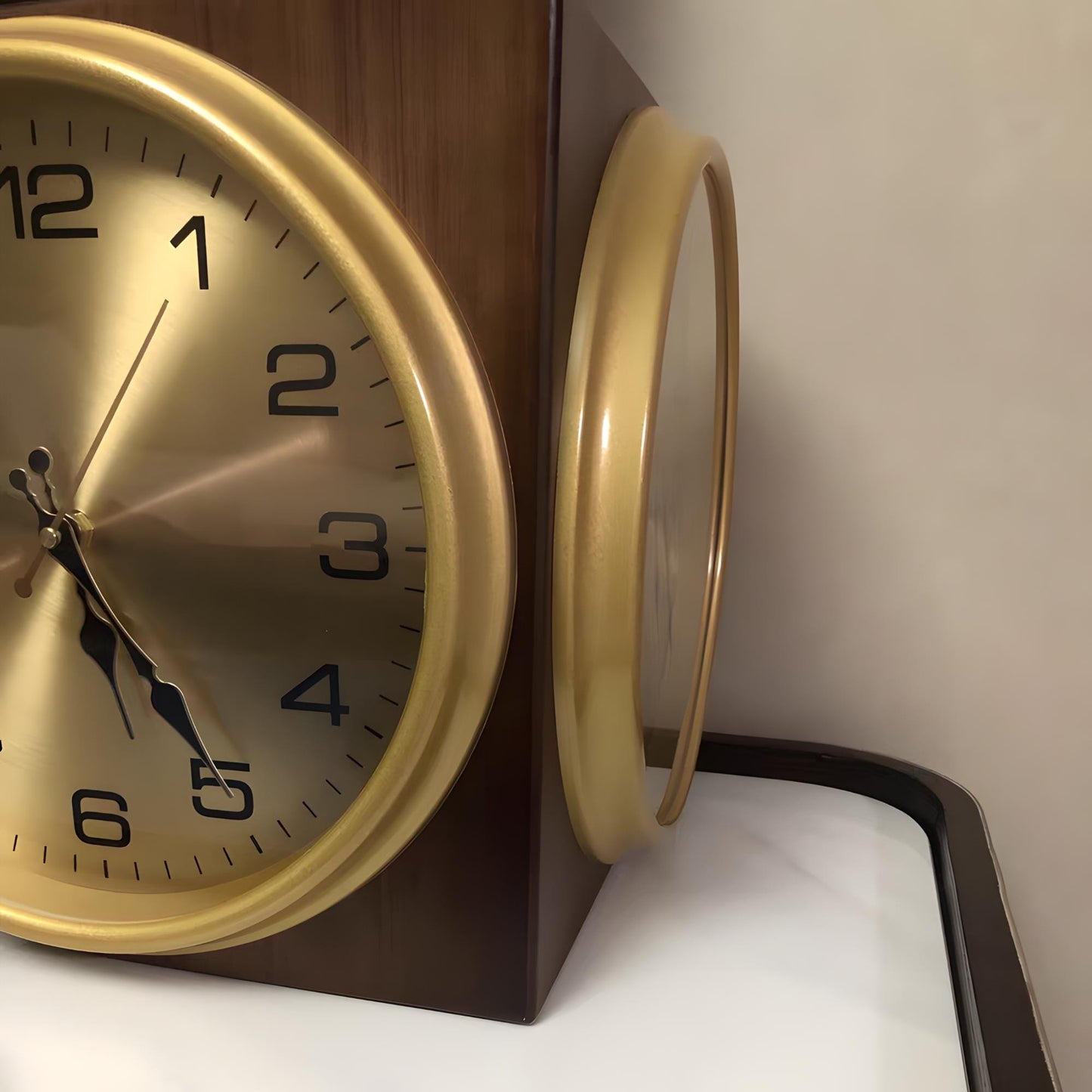 Outside corner solid wood wall clock, move-in gift, wedding gift.
