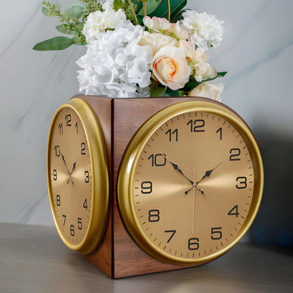 Outside corner solid wood wall clock, move-in gift, wedding gift.
