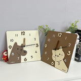 Cat and dog pattern wall clock