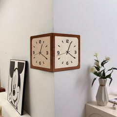 Reversible outside corner wall clock - simple and stylish style.