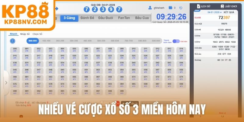 Nhiều vé cược xổ số 3 miền hôm nay
